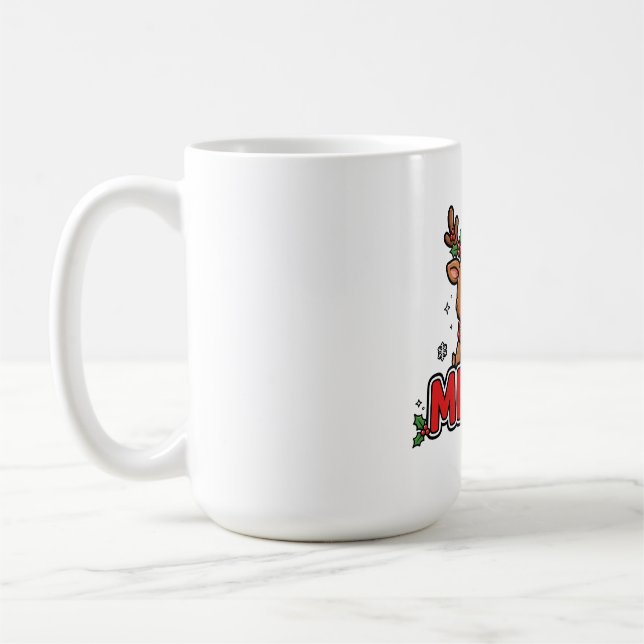Caneca De Café Natal Renas Feliz (Esquerda)