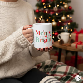 Caneca De Café Natal Retro Alegre e Brilhante