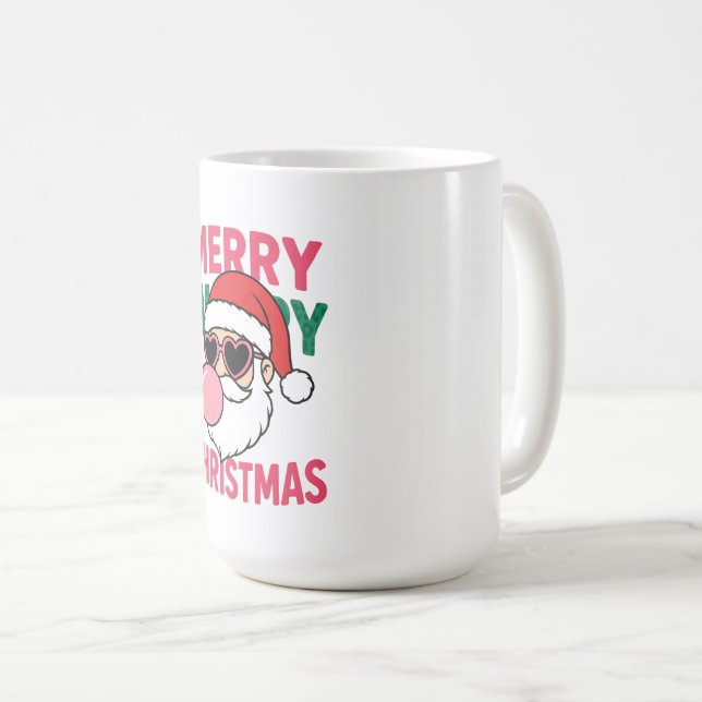 Caneca De Café Natal Retrô Bolha Pop (Frente Esquerda)