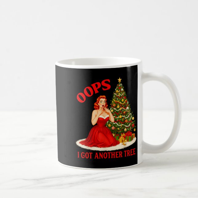 Caneca De Café Natal Retro Oops Eu Tenho Outra Árvore Frase Engra (Direita)