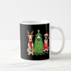Caneca De Café Natal retrô Whippet Papai Noel Rena Cão Amante