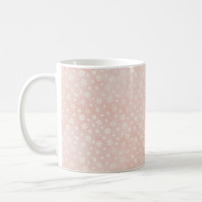 Caneca De Café Natal Rosa  (Esquerda)