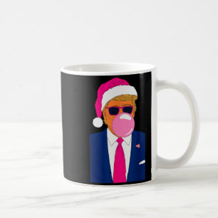Caneca De Café Natal Rosa Borrando Chiclete Trump Em Festivo