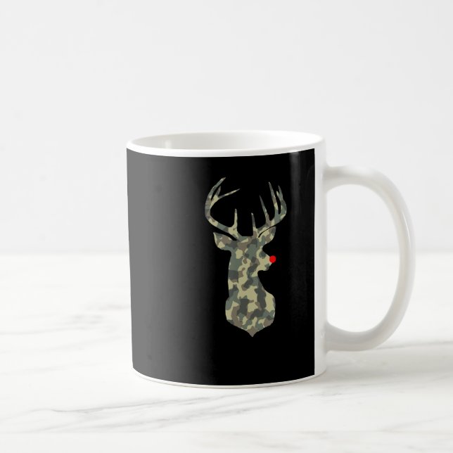 Caneca De Café Natal Rudolf Reindeer Red Nose camo hu (Direita)