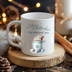 Caneca De Café Natal Russo Cozy Azul