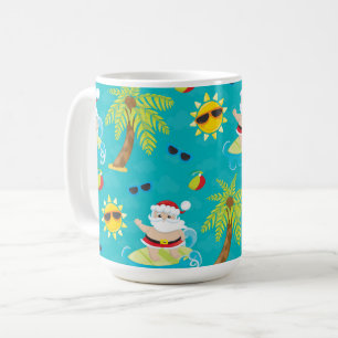 CANECA DE CAFÉ NATAL SANTA CLAUS, NATAL EM FRENTE AO VERÃO