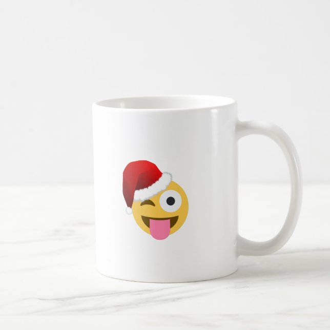 Caneca De Café natal santa claus winking emoji (Direita)