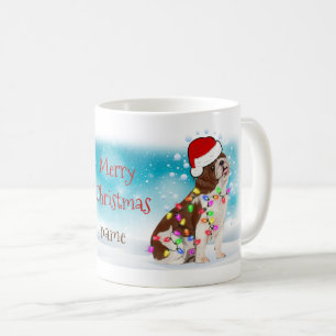 Caneca De Café Natal Santa Hat Feliz Cachorro de Natal