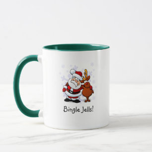 Caneca de Café Natal Santa & Rudolph Bingle Jells