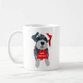 Caneca De Café Natal Schnauzer Cachorro Santa Hat Mug