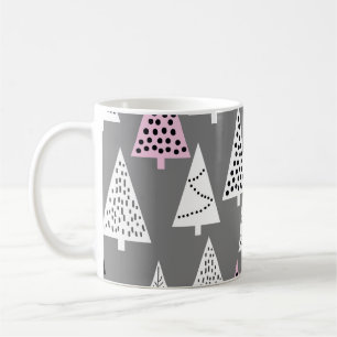 Caneca De Café Natal simples: Padrão de árvore Abstrato