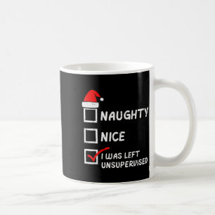 Caneca De Café Natal Travesso Bom Deixado Sem Supervisão Xmas Hom