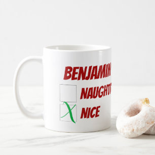 Caneca De Café Natal travesso ou bom personalizado