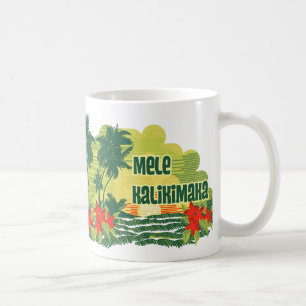 Caneca De Café Natal tropical do Hawaiian da ilha de Mele