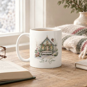 Caneca De Café Natal Verde da Cena de Inverno do Ano Novo Persona