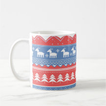 Natal Vermelho e Azul Minimalista - Padrão exclusi