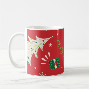 Caneca De Café Natal vintage: design ornamental.