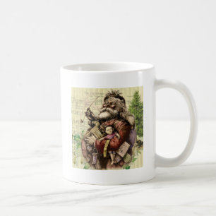 Caneca De Café natal vintage Santa Claus Art