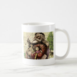 Caneca De Café natal vintage Santa Claus Art