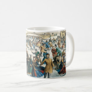Caneca De Café Natal Vitoriano Central Park Currier & Ives
