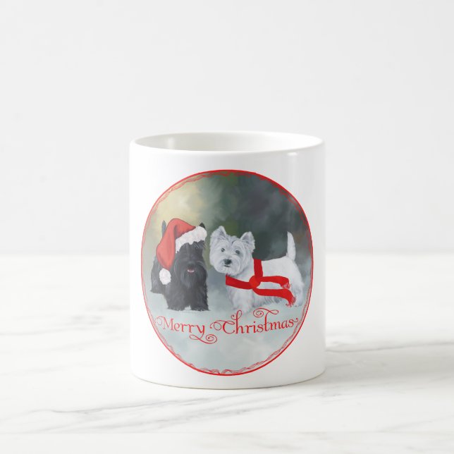 Caneca De Café Natal Westie Scottie (Centro)