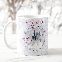 Caneca De Café Natal Winter Snow Artic Fox Name
