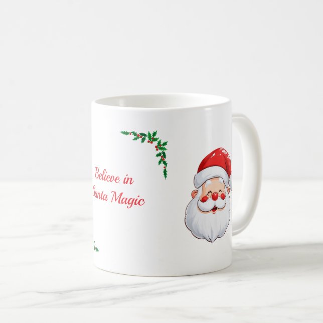 Caneca de Café Natalícia Festiva (Frente Esquerda)