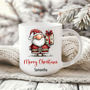 Caneca de café natalina de Papai Noel engraçado e 