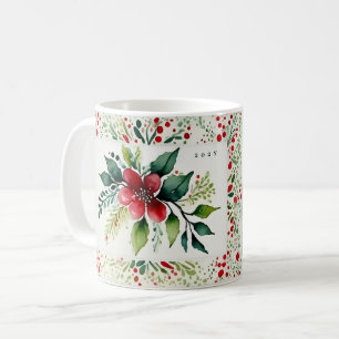 Caneca De Café Natalina Elegância Verde Encantada