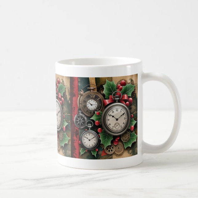 Caneca de café natalina Steampunk (Direita)