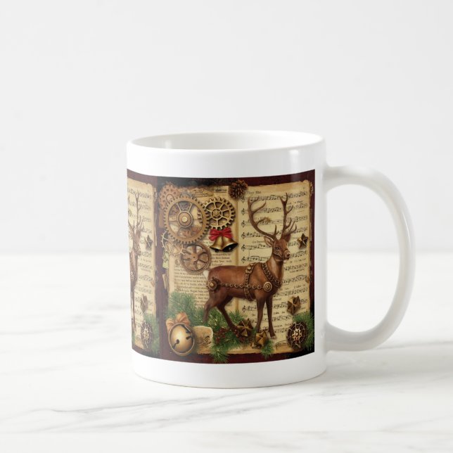Caneca de café natalina Steampunk (Direita)