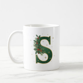 Caneca De Café Natalino Sempre Verde Inicial S Natal