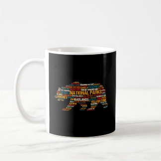 Caneca De Café National Parks Usa List Word Cloud Bear Hikin