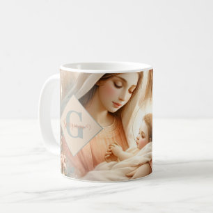 Caneca De Café Natividade Bebê Jesus Cristo Floral Personalizado