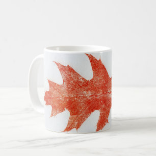 Caneca De Café Nature Leaf Impressão grande de carvalho vermelho