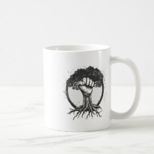 Caneca De Café Nature Lover Ambiental Fist Tree Roots Eart