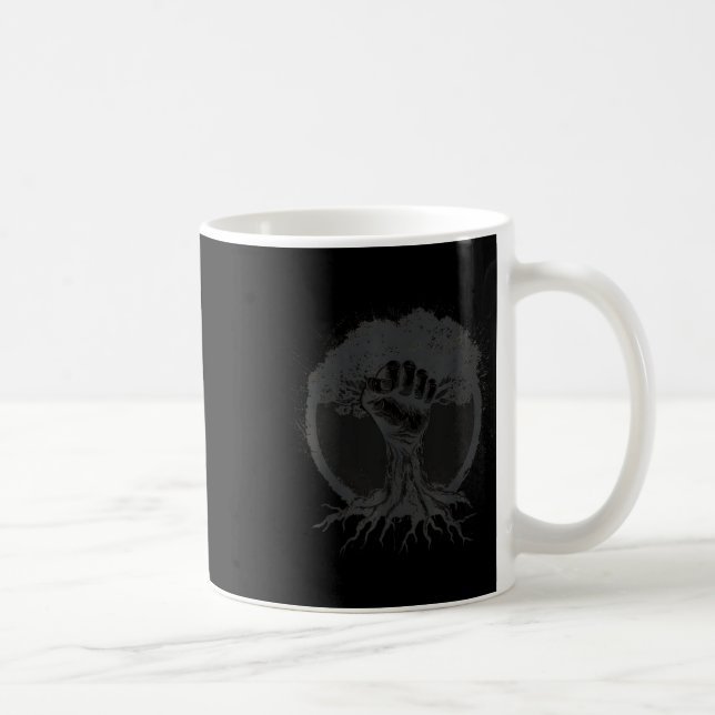 Caneca De Café Nature Lover Ambiental Fist Tree Roots Eart (Direita)