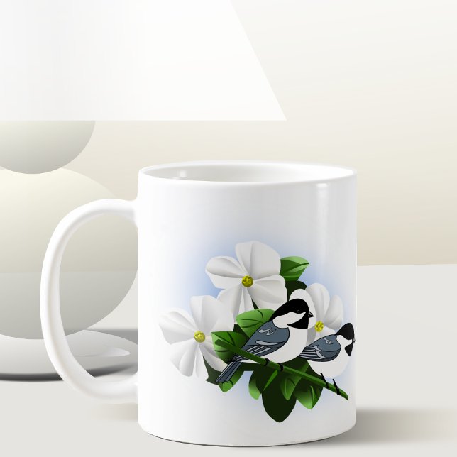 Caneca De Café Nature LoverChickadee Mug (Black Capped Chickadee Pair)