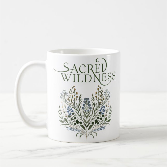 Caneca De Café Natureza Botânica Selvagem Sagrada (Esquerda)