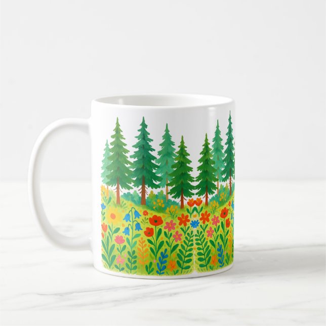 Caneca De Café Natureza: das florestas serenas à floração (Esquerda)