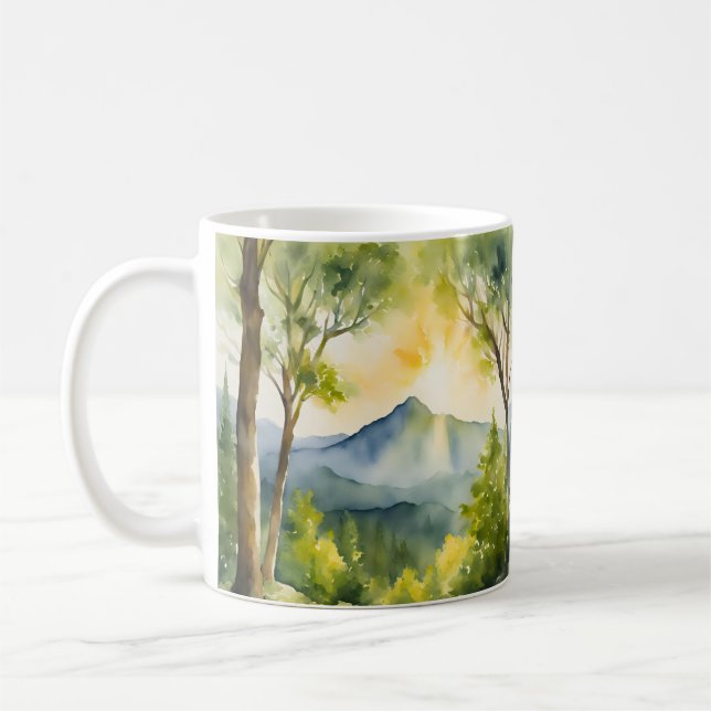Caneca De Café Natureza das Montanhas Paisagem do Sol (Esquerda)