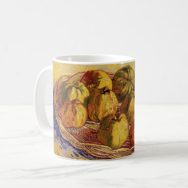 Caneca De Café Natureza Morta, Cesto de Maçãs por Vincent van Gog (Frente Esquerda)