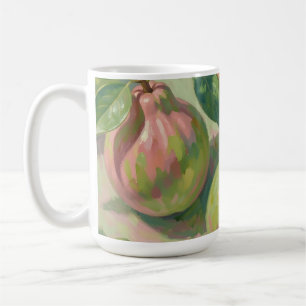 Caneca De Café Natureza-Morta de Goiaba Verde Rosa