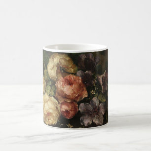 Caneca De Café Natureza-morta de Rosas e Convolvulus por Roosenbo