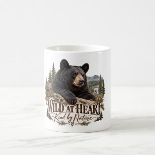 Caneca de Café Natureza Urso Preto Selvagem no Cor