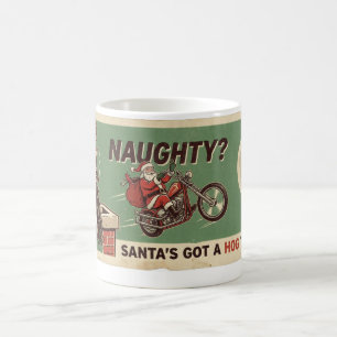 Caneca De Café Naughty Me Papai Noel Harley Vintage Natal Café