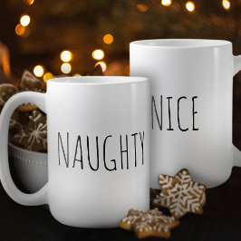 Caneca De Café ‘NAUGHTY or NICE’ Customizable Word Chic Modern