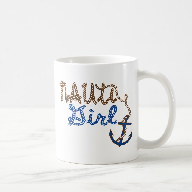 Caneca De Café Nauti Girl Rope Knoe Anchor (Direita)