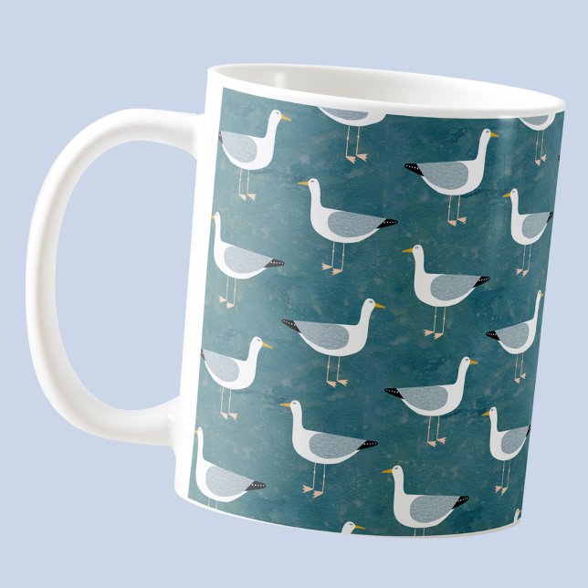 Caneca De Café Náutica de gaivotas (Seagull nautical coffee mug)