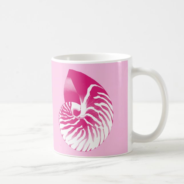 Caneca De Café Nautilus - cor-de-rosa fuchsia e branco (Direita)